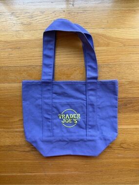 Trader Joe’s Purple Canvas Tote Bag Reusable Shopping Grocery Bag